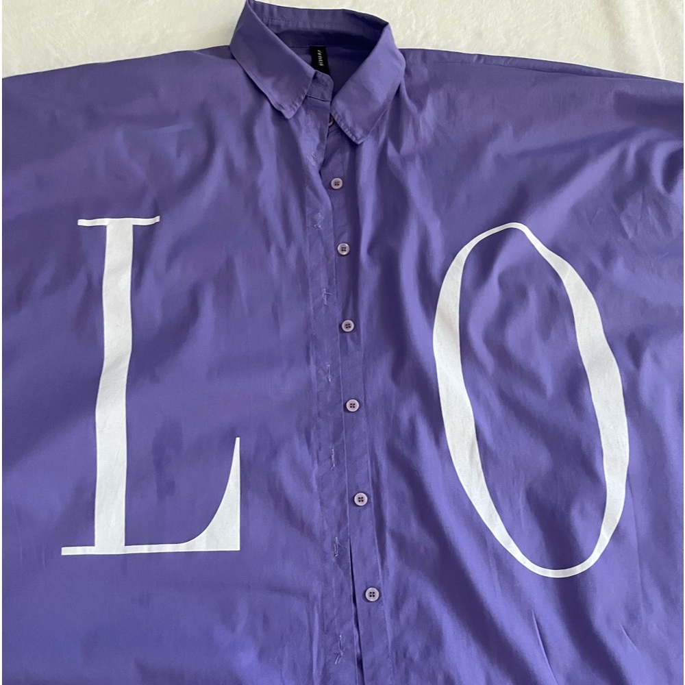 Over sized purple LOVE shirt